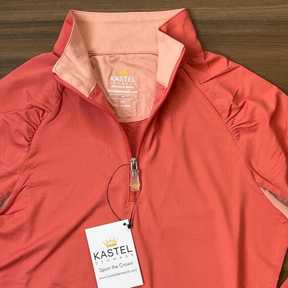 Kastel Denmark - Long Sleeve Quarter Zip Sun Shirt - Coral - XS - Picture 2 of 4